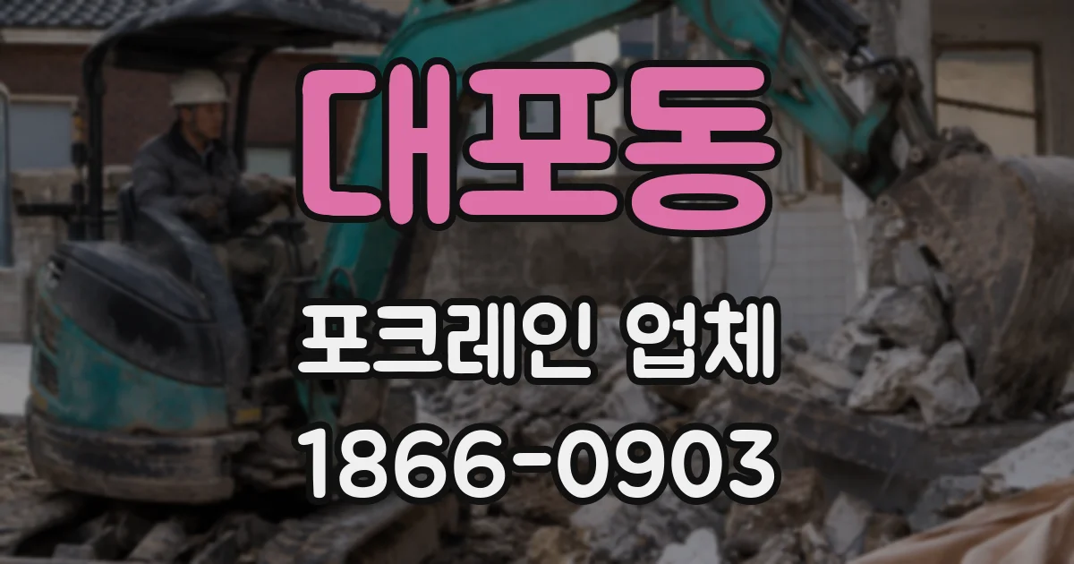 대포동 포크레인 업체