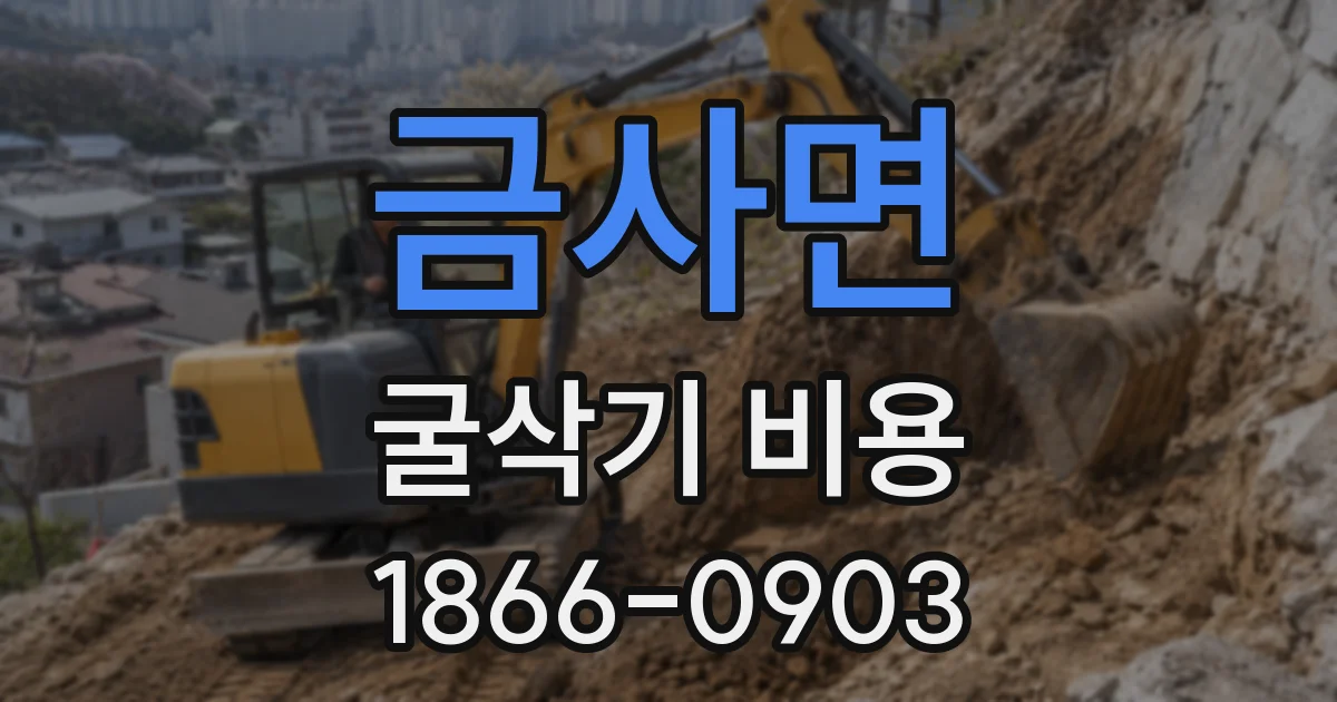 금사면 굴삭기 비용