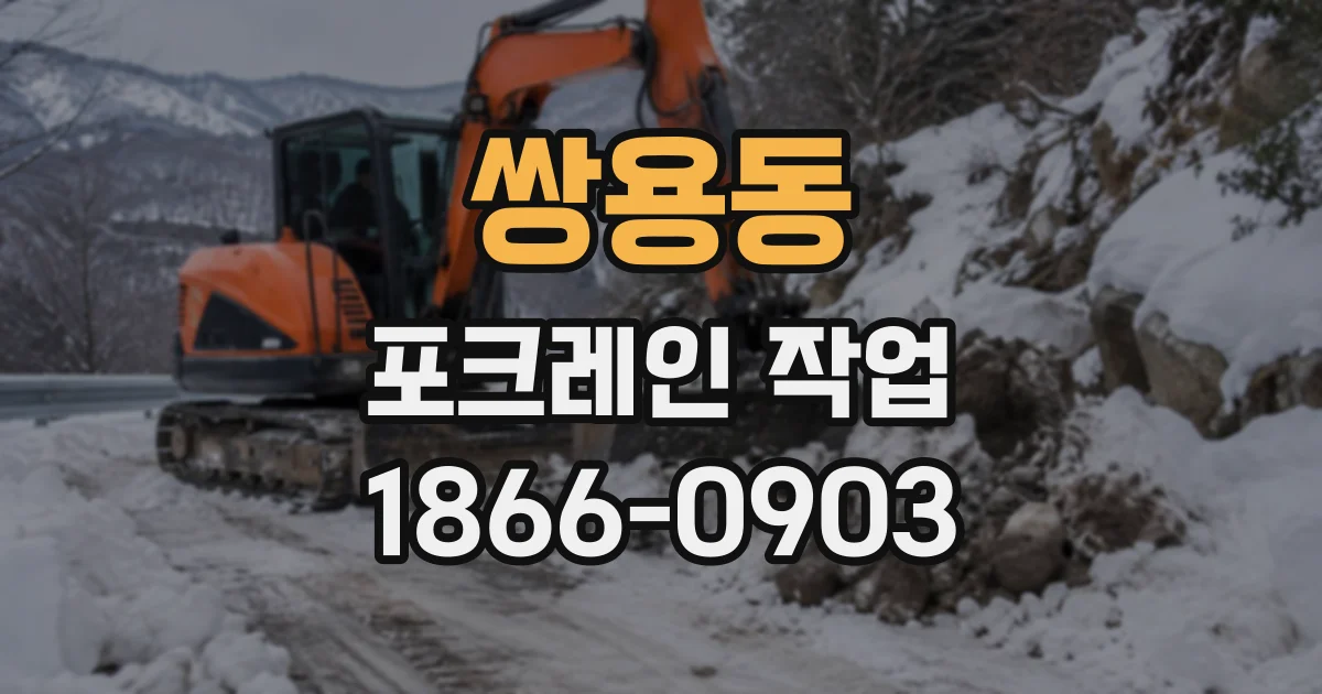 쌍용동 포크레인작업