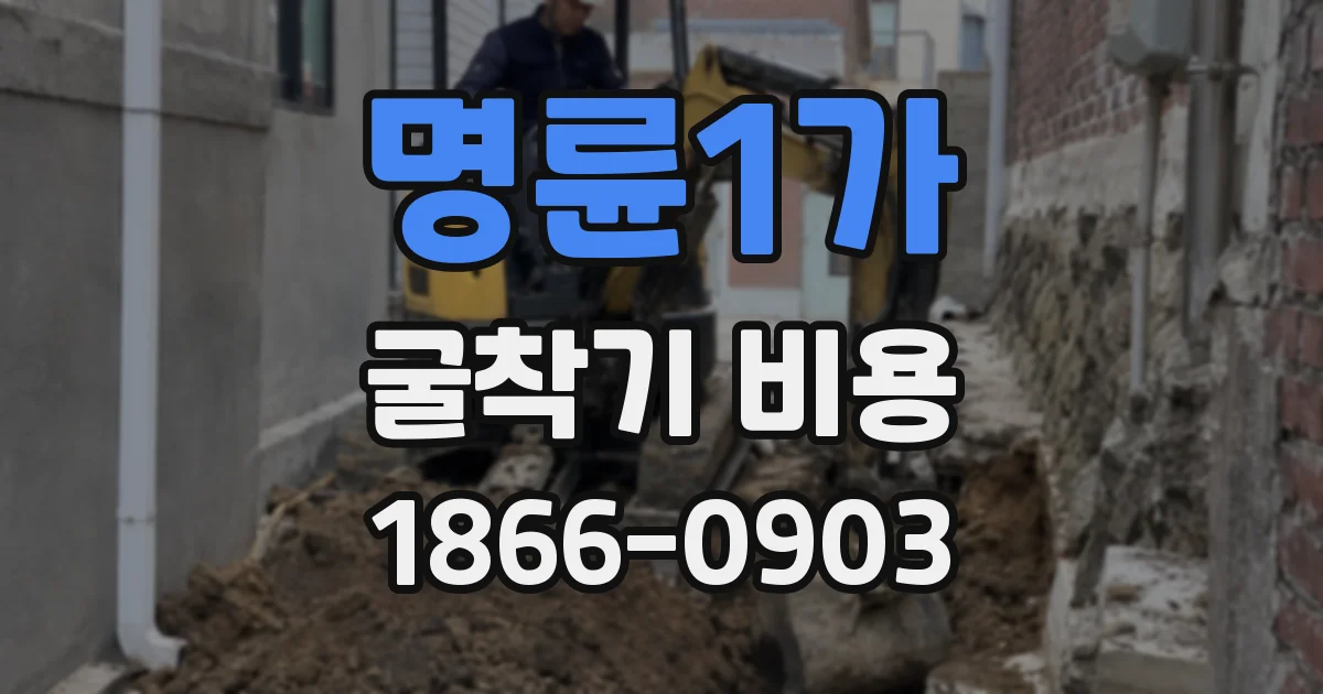 명륜1가 굴착기 비용