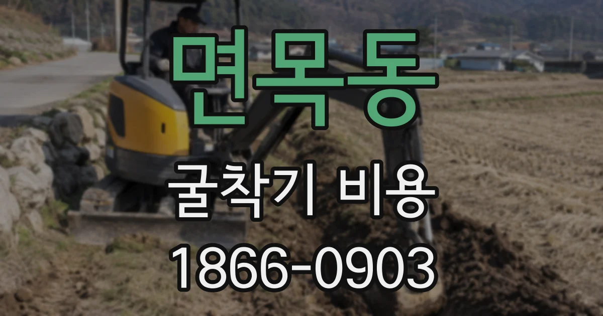 면목동 굴착기 비용