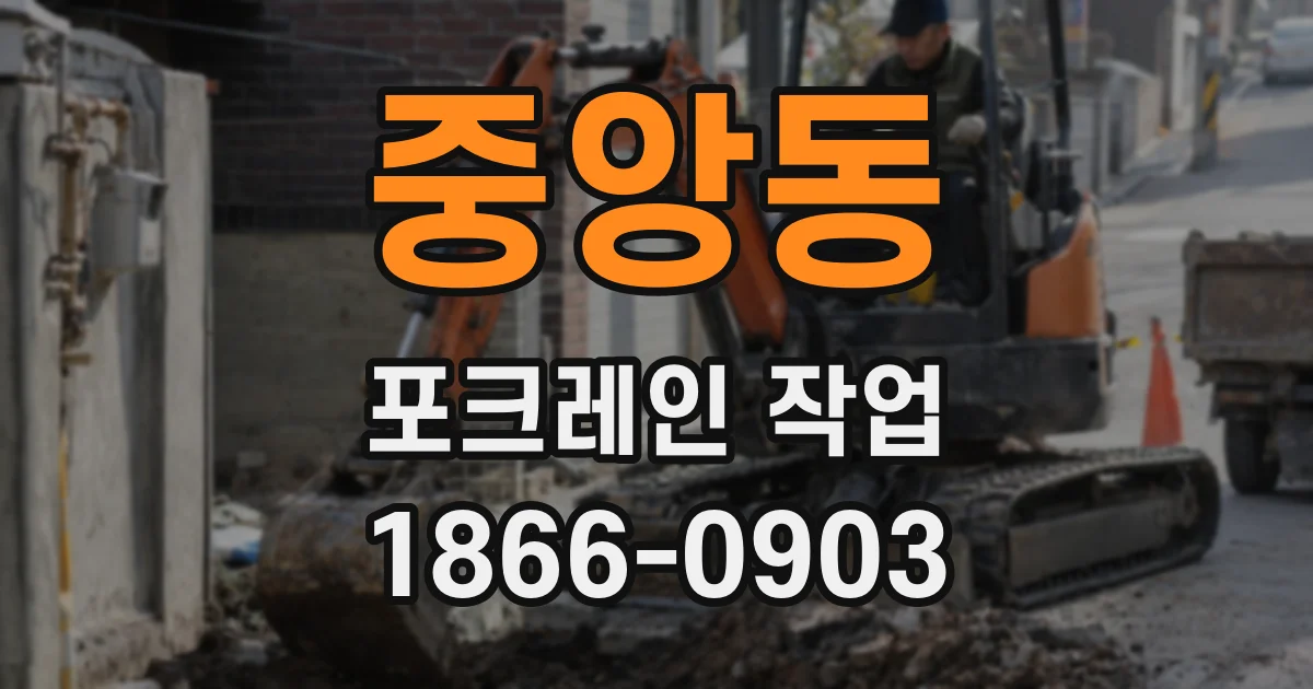 중앙동 포크레인 작업