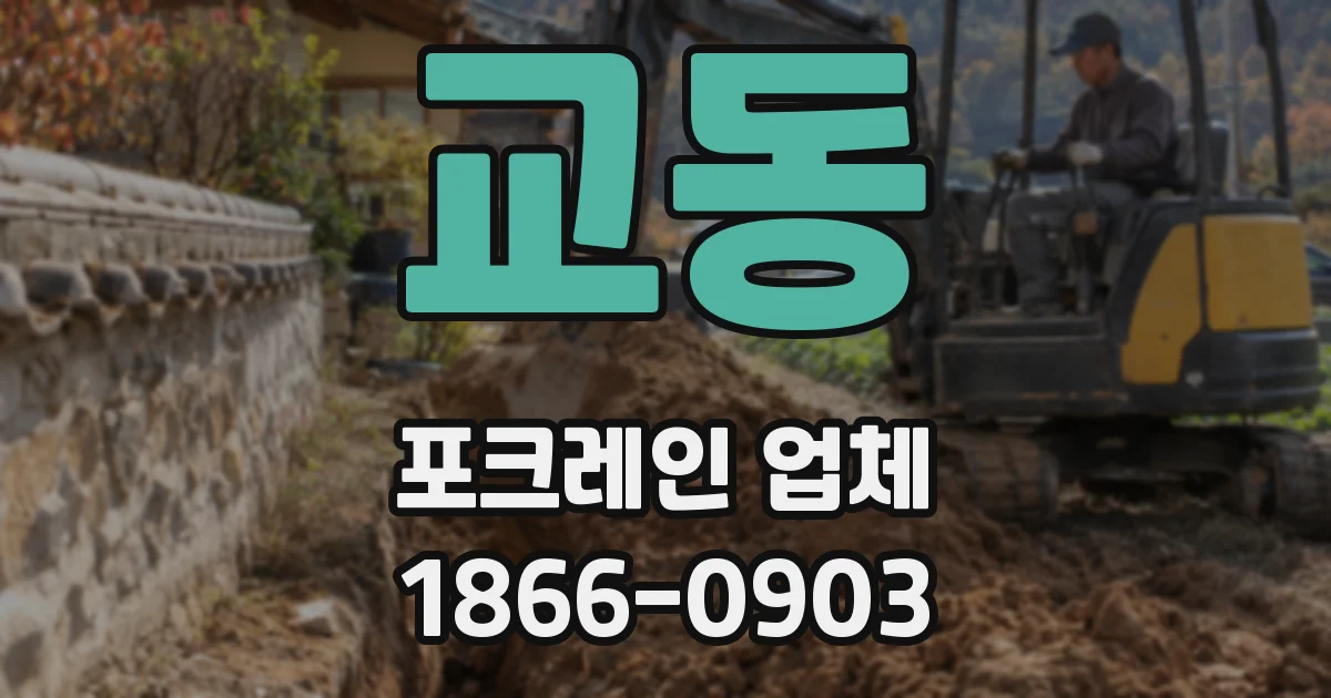 교동 포크레인 업체