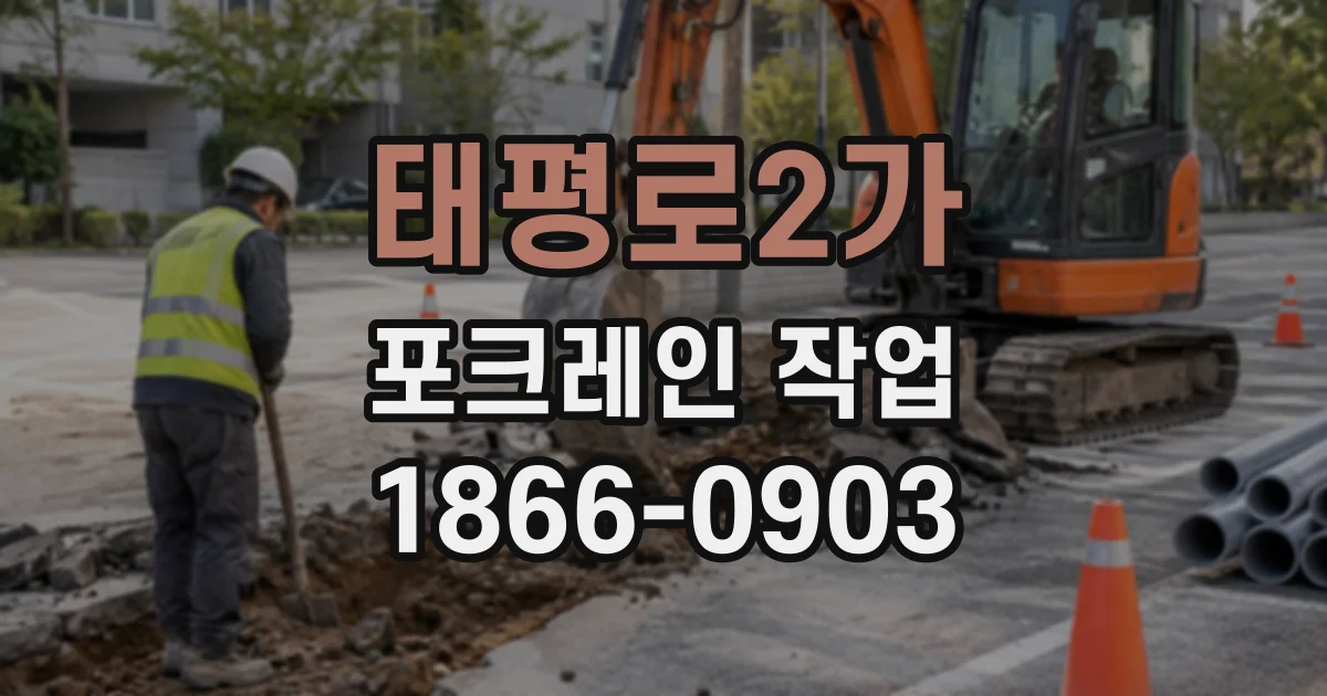 태평로2가 포크레인작업