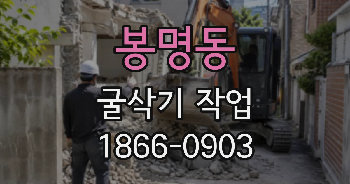 봉명동 굴삭기작업