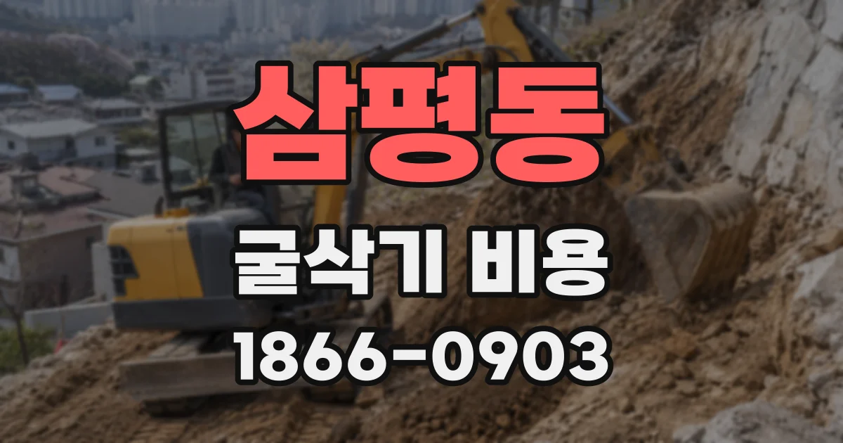 삼평동 굴삭기 비용