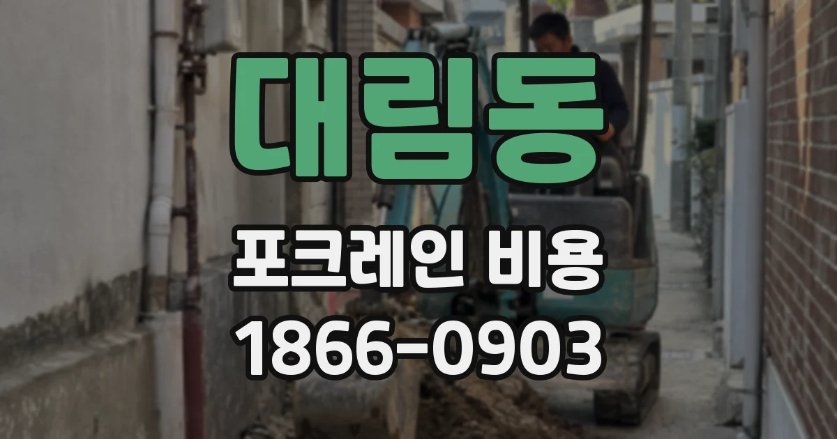 대림동 포크레인 비용