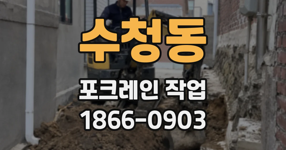 수청동 포크레인 작업