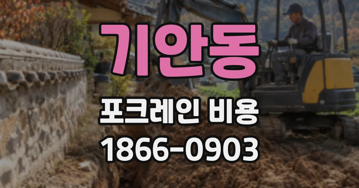기안동 포크레인 비용