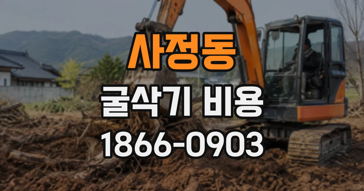 사정동 굴삭기비용