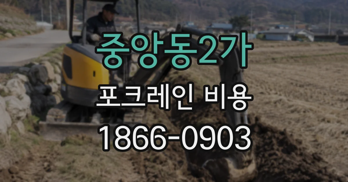 중앙동2가 포크레인 비용