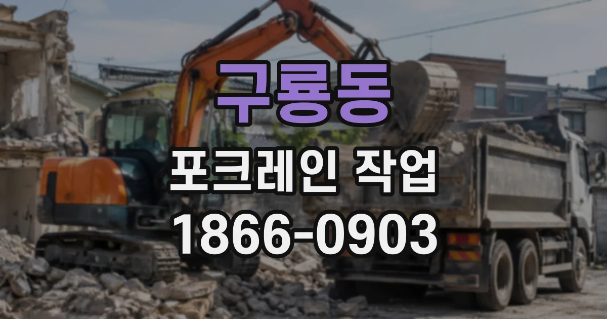 구룡동 포크레인작업