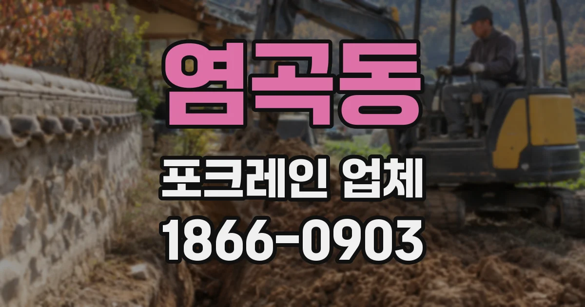염곡동 포크레인 업체