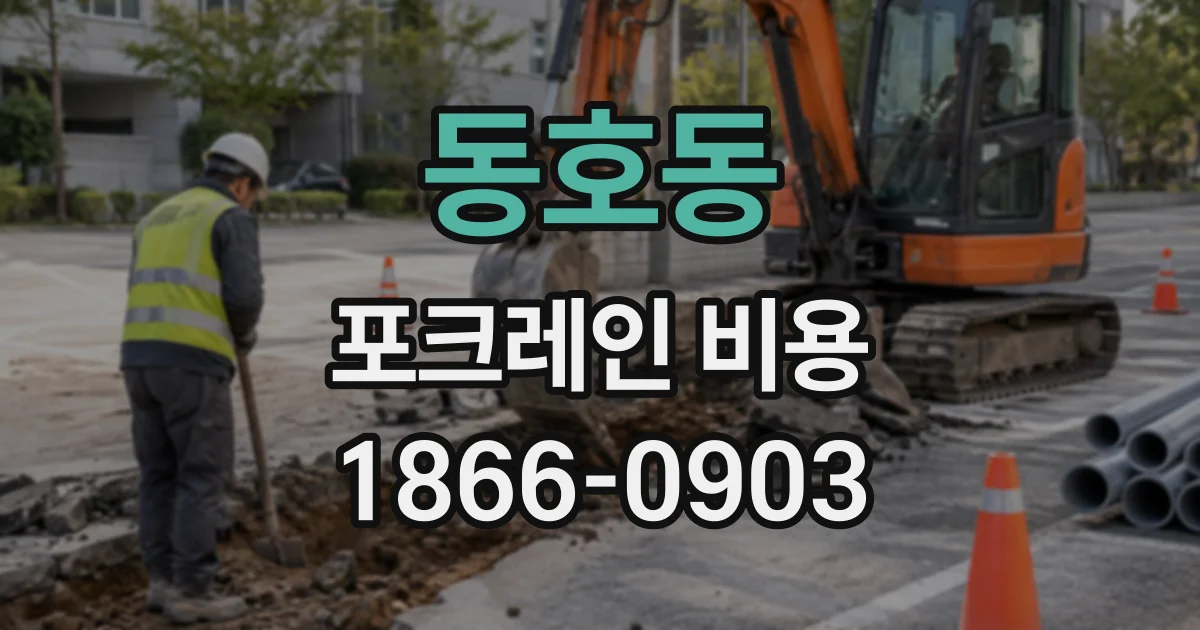 동호동 포크레인비용