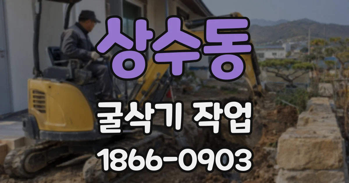 상수동 굴삭기 작업
