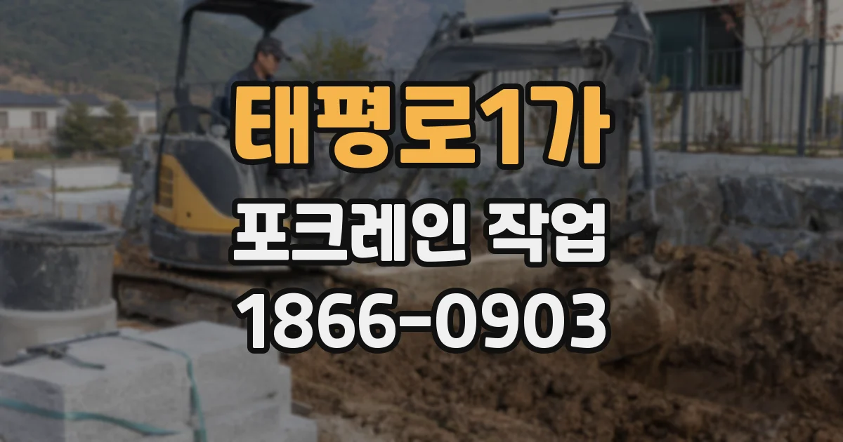태평로1가 포크레인 작업