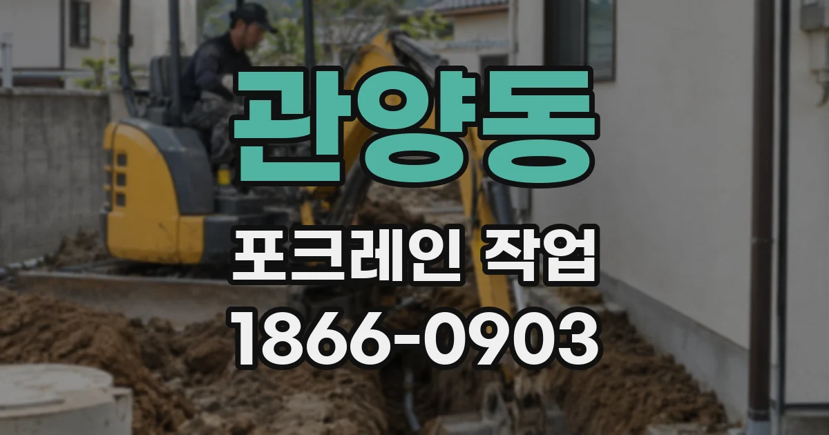 관양동 포크레인 작업