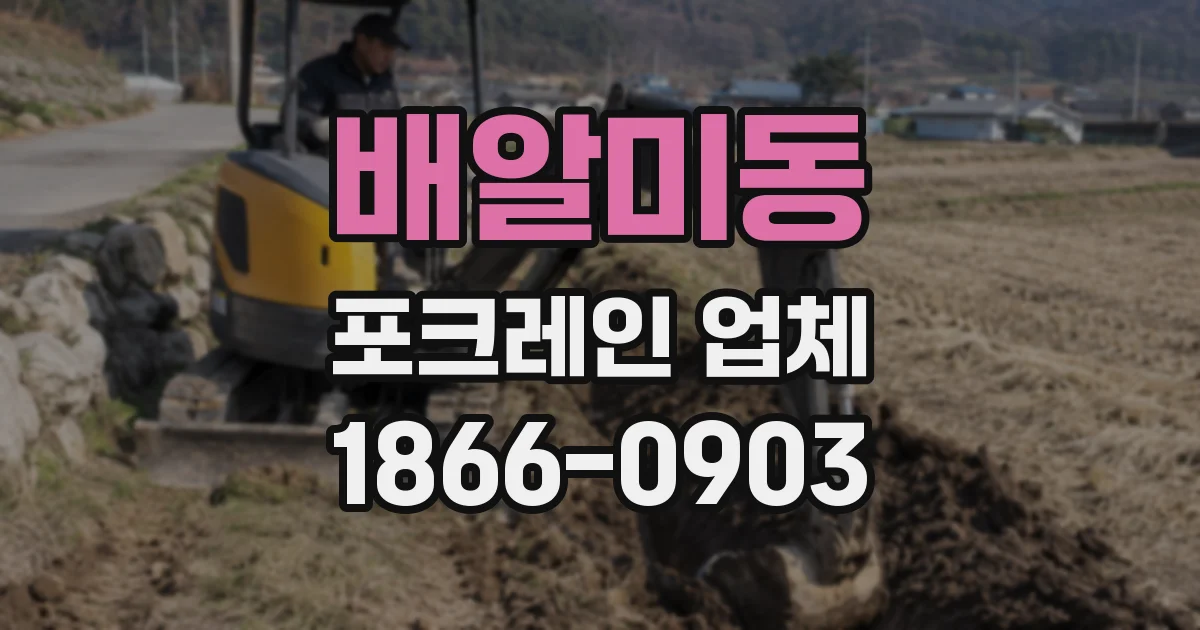배알미동 포크레인 업체
