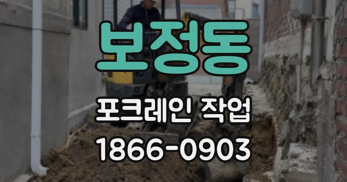 보정동 포크레인 작업