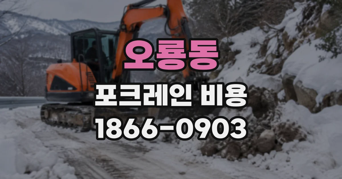 오룡동 포크레인비용