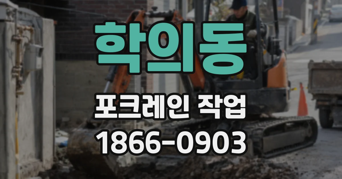 학의동 포크레인 작업