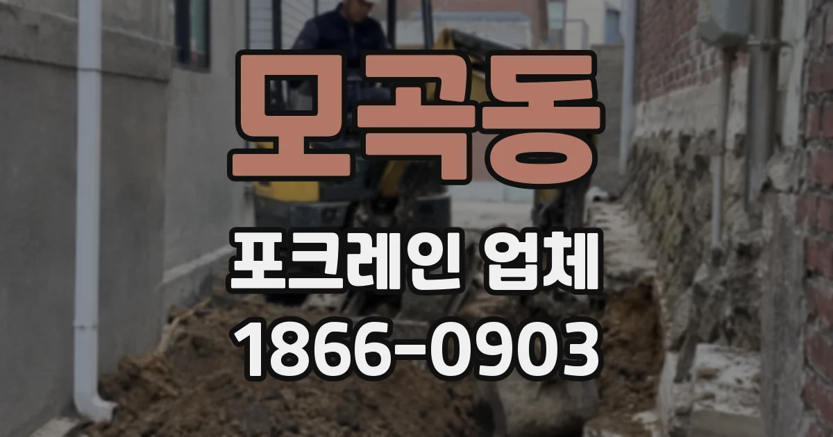 모곡동 포크레인 업체