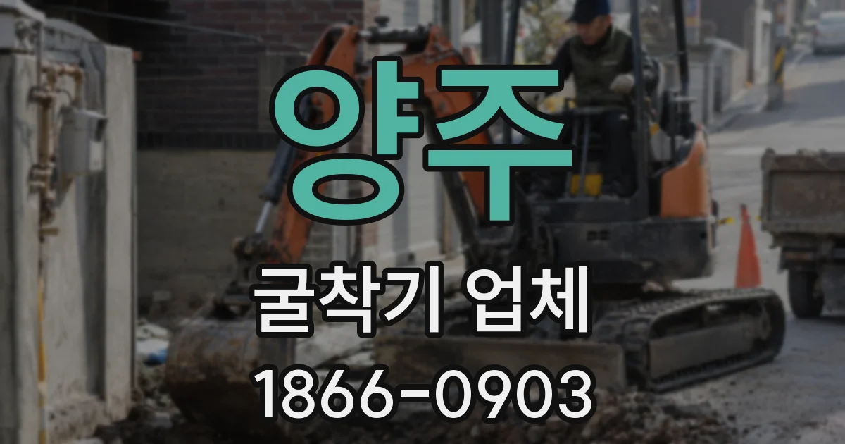 양주 굴착기 업체