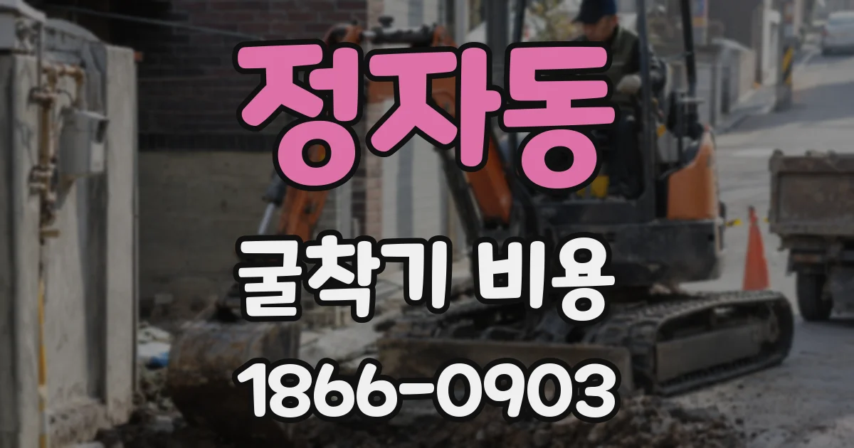 정자동 굴착기 비용