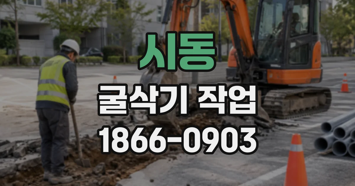시동 굴삭기작업