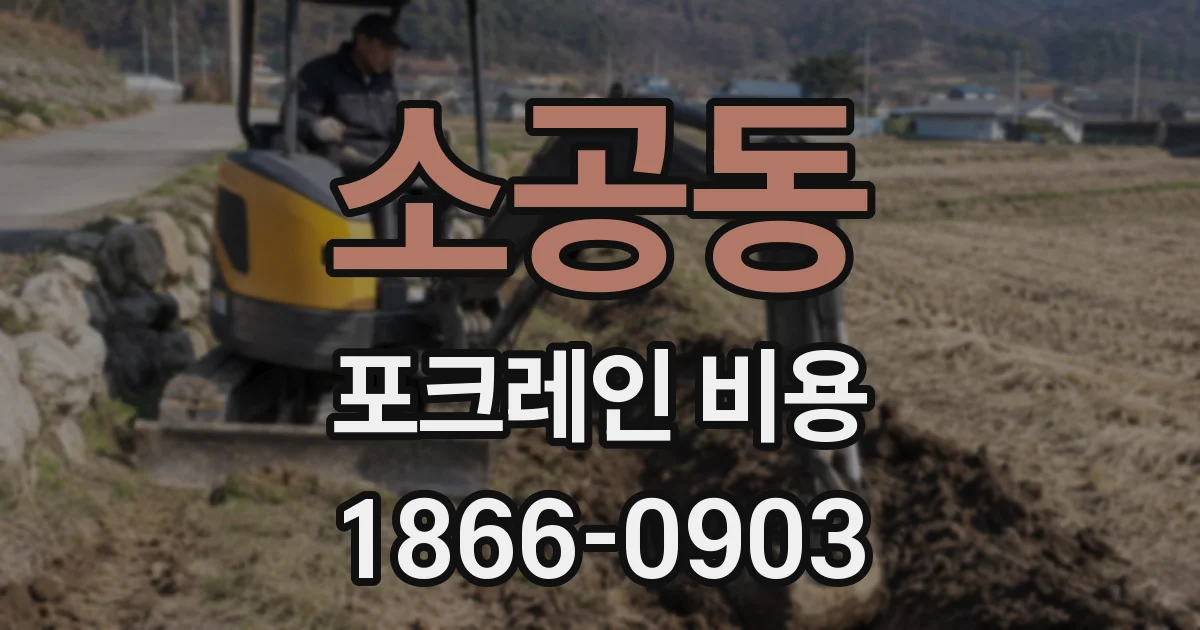 소공동 포크레인 비용