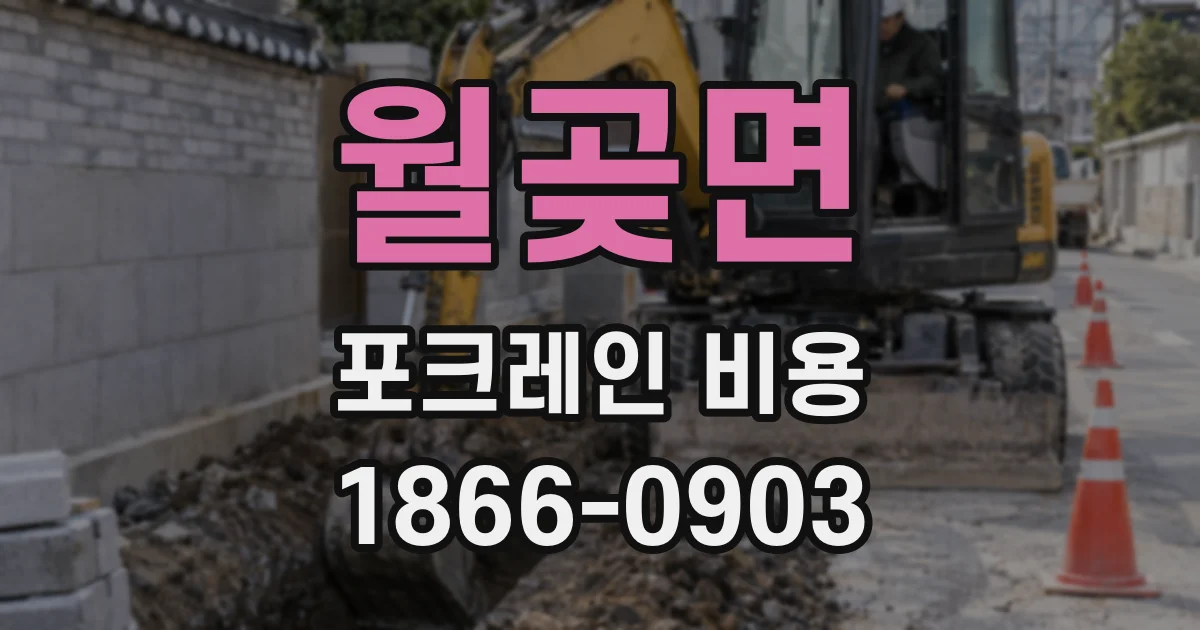 월곶면 포크레인 비용
