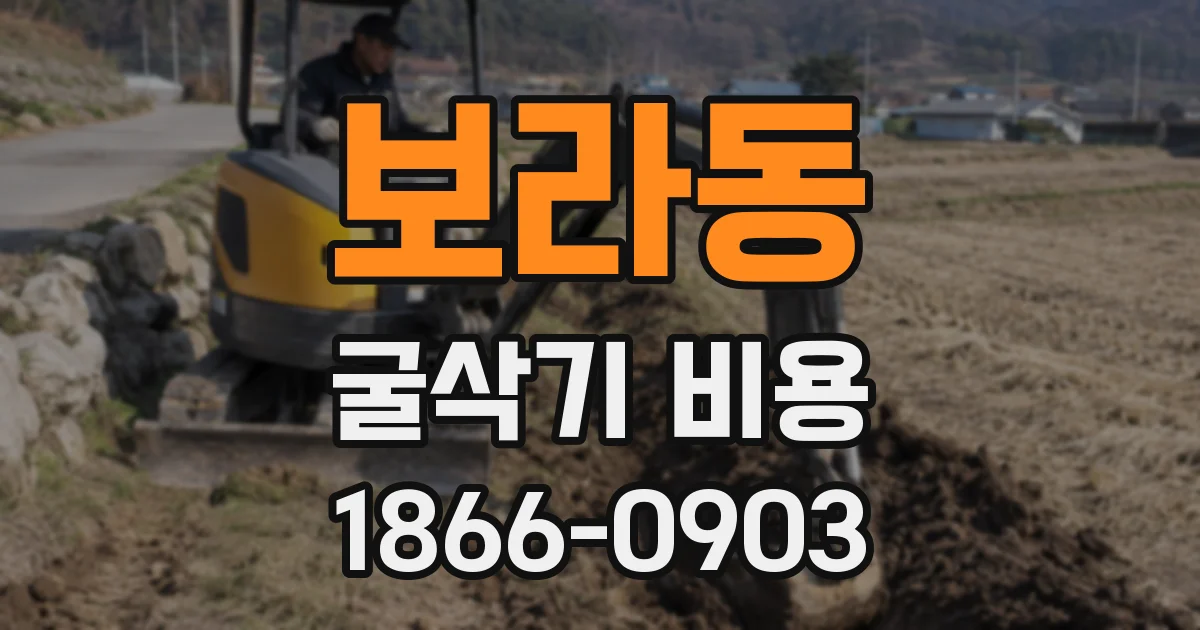 보라동 굴삭기 비용