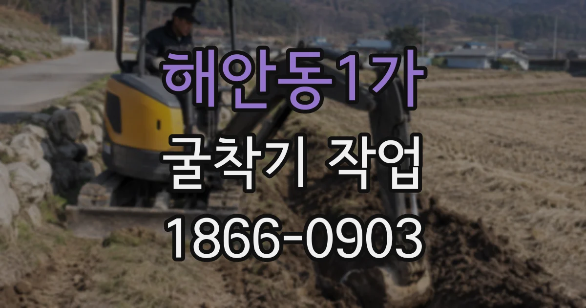 해안동1가 굴착기 작업