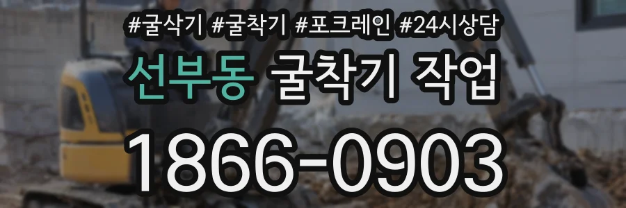 선부동 굴착기 작업