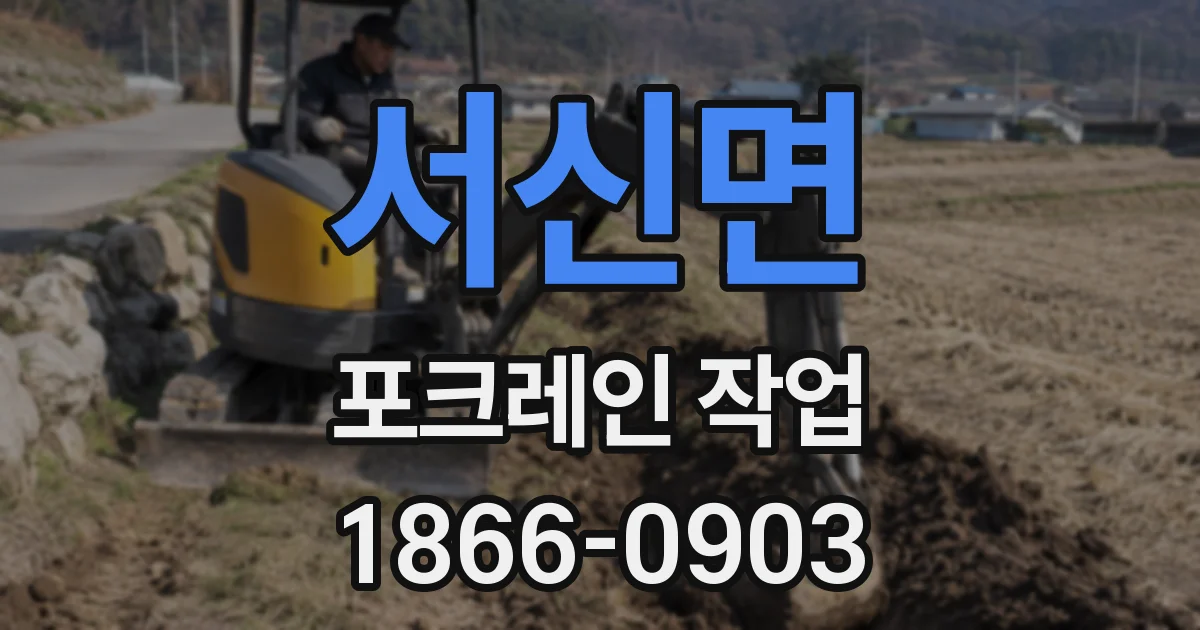 서신면 포크레인 작업