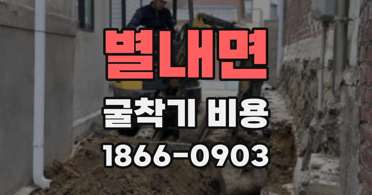 별내면 굴착기 비용