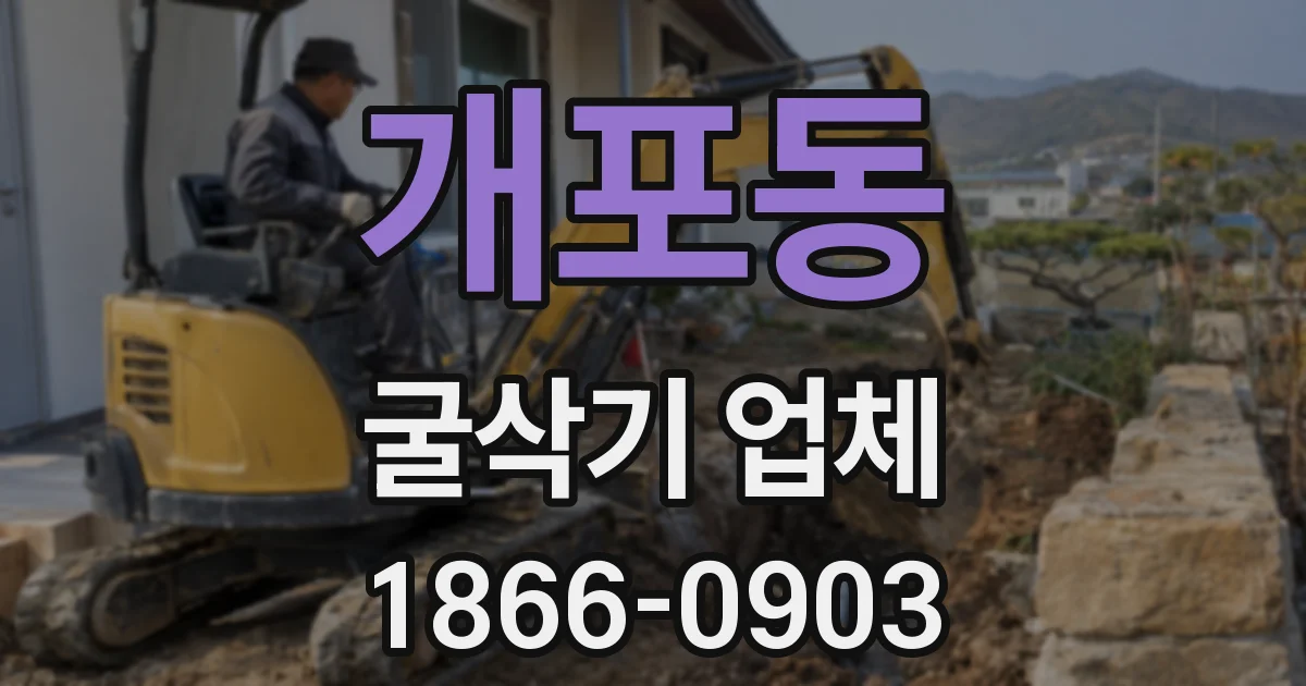 개포동 굴삭기 업체