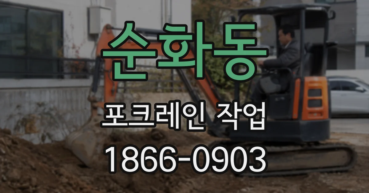 순화동 포크레인 작업
