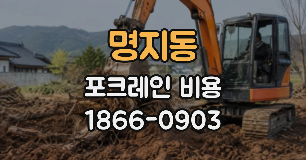 명지동 포크레인비용