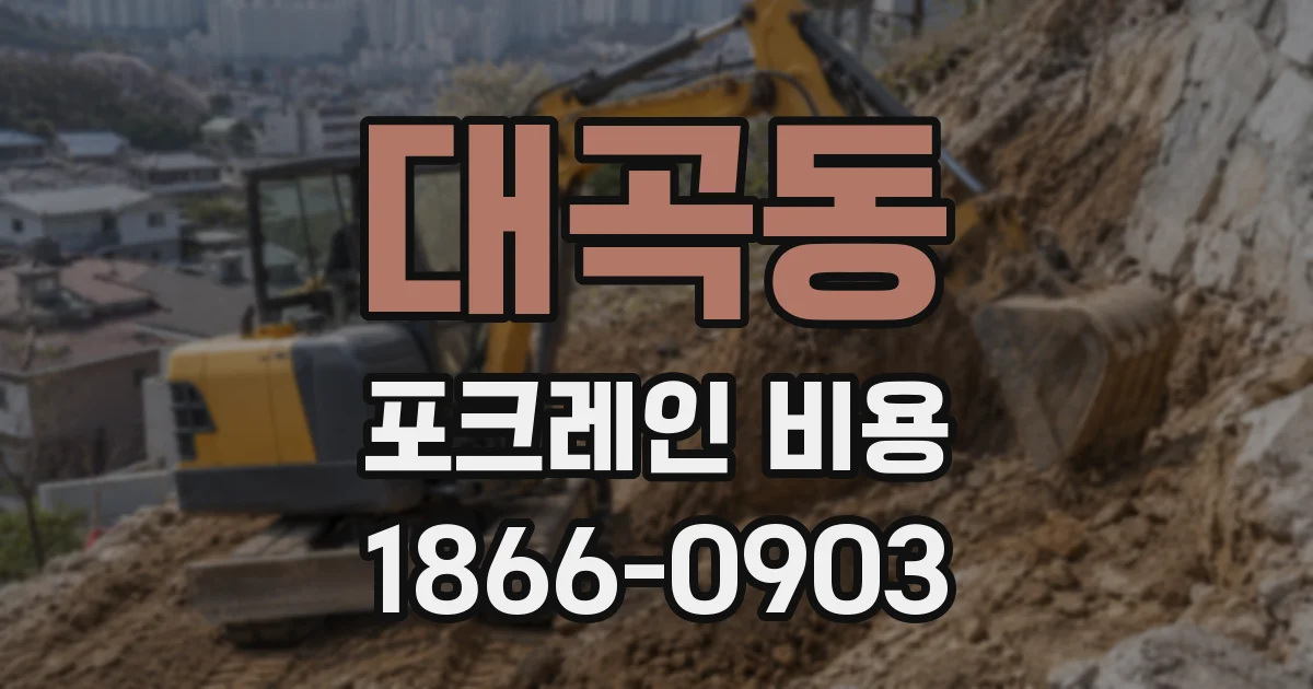 대곡동 포크레인 비용