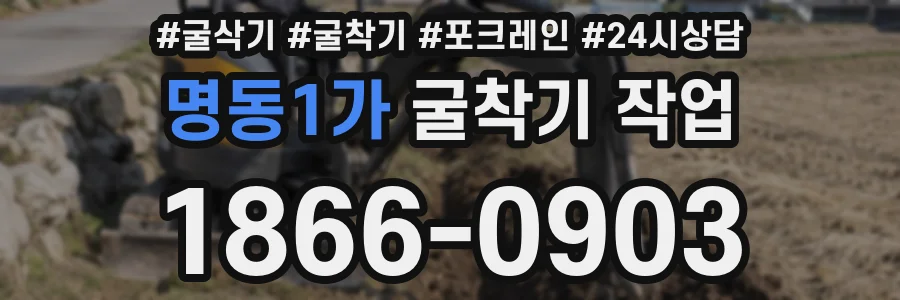 명동1가 굴착기 작업