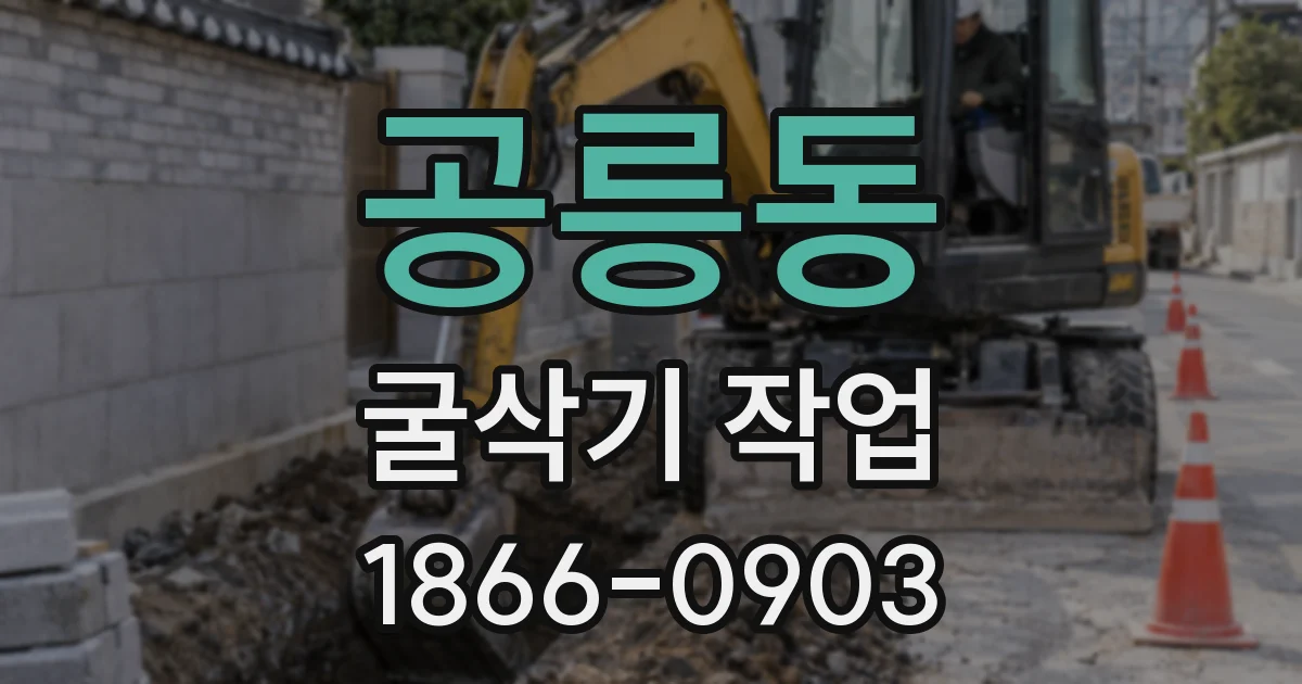 공릉동 굴삭기 작업