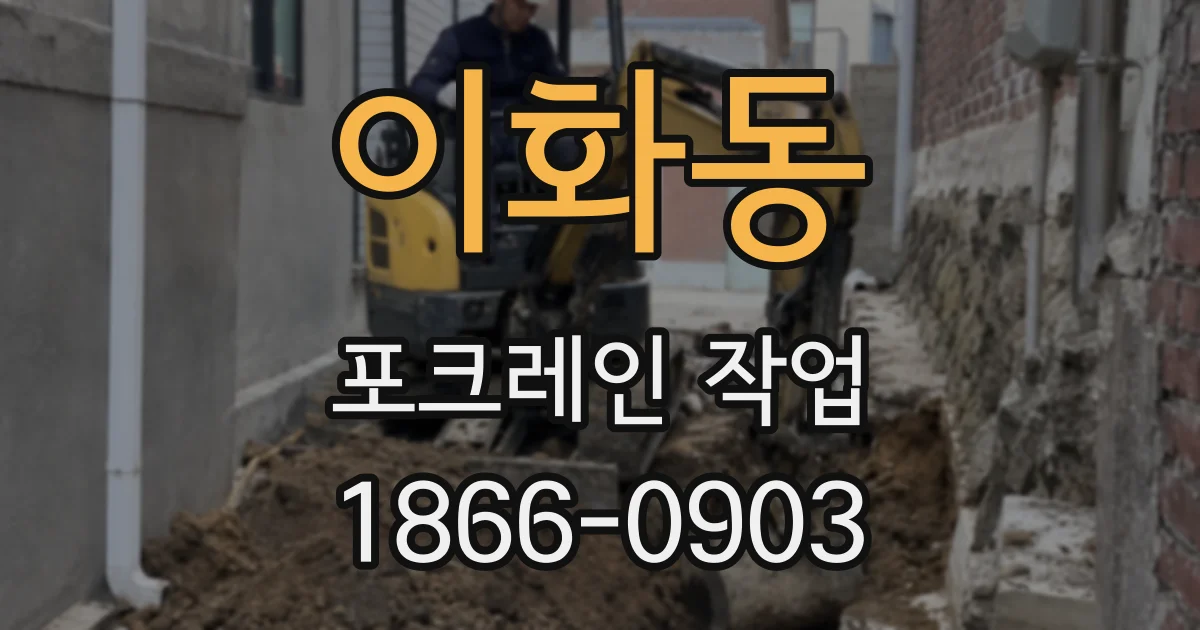 이화동 포크레인 작업