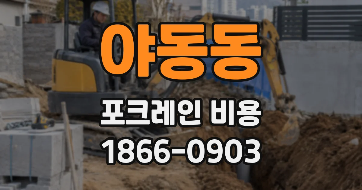 야동동 포크레인 비용