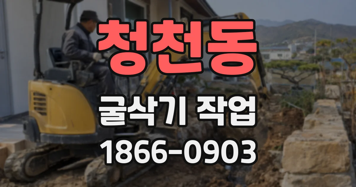 청천동 굴삭기 작업