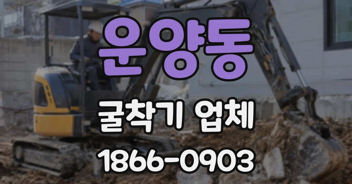 운양동 굴착기 업체