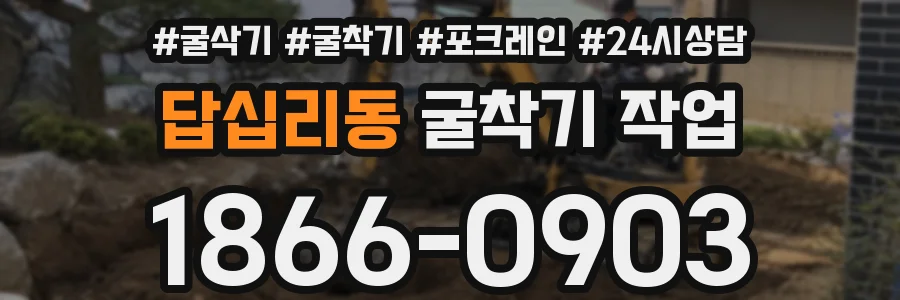 답십리동 굴착기 작업