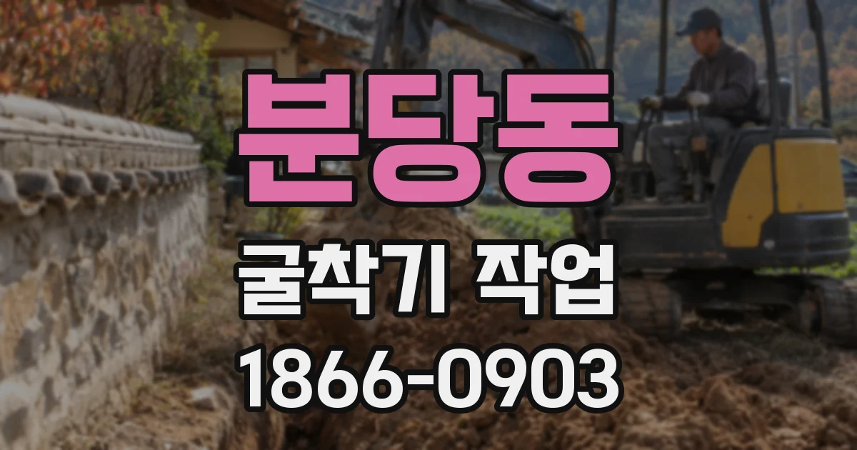 분당동 굴착기 작업