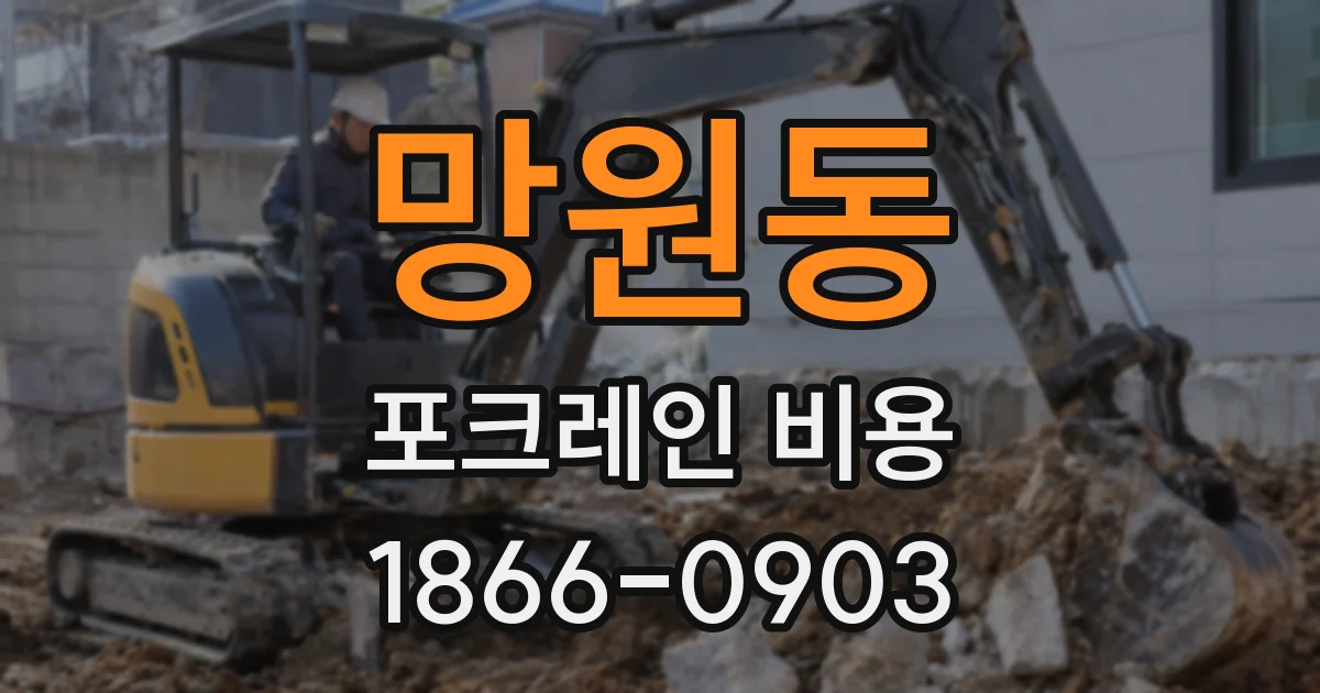망원동 포크레인 비용