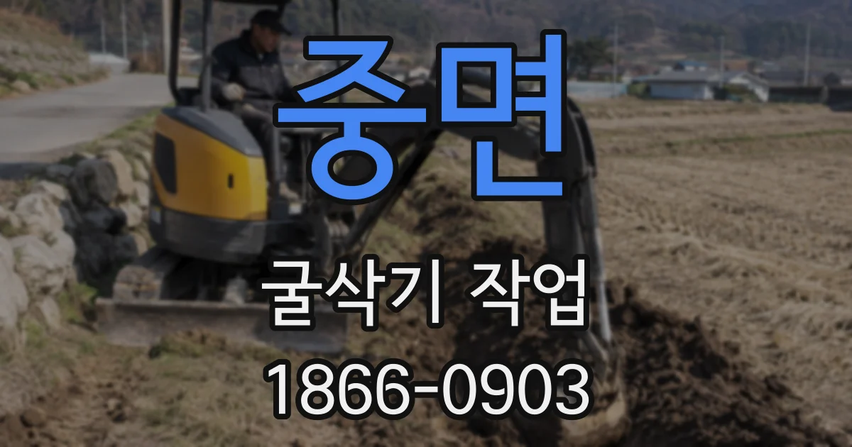 중면 굴삭기 작업